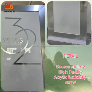 Suave nuevo diseño personalizado acrílico blanco telón de fondo gran acrílico telón de fondo evento boda Pvc telón de fondo decoración de escenario - Product Image 2