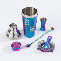 Kit de barman professionnel en acier inoxydable à double paroi, écologique, avec outils de shaker et placage couleur, pour cocktails – Collection Création Factory