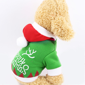 Sweat à capuche de Noël pour chien, motif renne vert, taille moyenne, manteau pour animaux de compagnie, tenue de fête mignonne pour chiens - Product Image 3