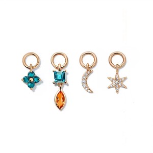 Milskye set di gioielli classici da donna in argento 925 placcato oro 18k stella della luna orecchini con diamanti - Product Image 5