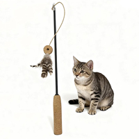 LEECORK Umweltfreundliches Interaktives Katzen-Federstab-Spielzeug aus Kork für Kätzchen zum Spielen & Trainieren