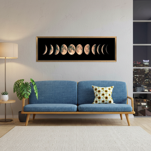 Moon Phases <b>Canvas</b> Art: Galaxy Landscape Printed <b>Canvas</b> Artwork,GOLD <b>FRAMED</b> <b>CANVAS</b> - Product Image 3