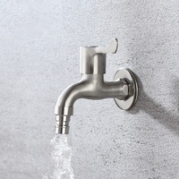 Robinet de machine à laver en acier inoxydable 304, 1/2 pouce, eau froide uniquement, raccord de tuyau de jardin/laverie extérieur