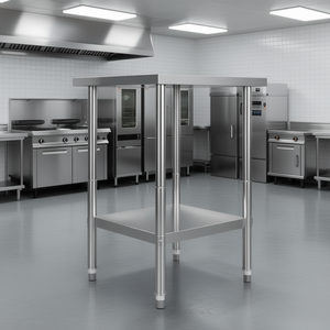 Commercial Kitchen Work <b>Table</b> 23.6x23.6x33.5 Stainless Steel <b>Adjustable</b> Legs Polished Finish - Product Image 2