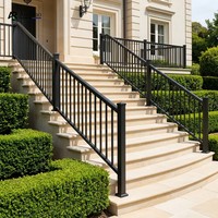 Balustrade verticale en alliage d'aluminium noir minimaliste de luxe, résistante à la rouille, pour terrasse, balcon et villa modernes