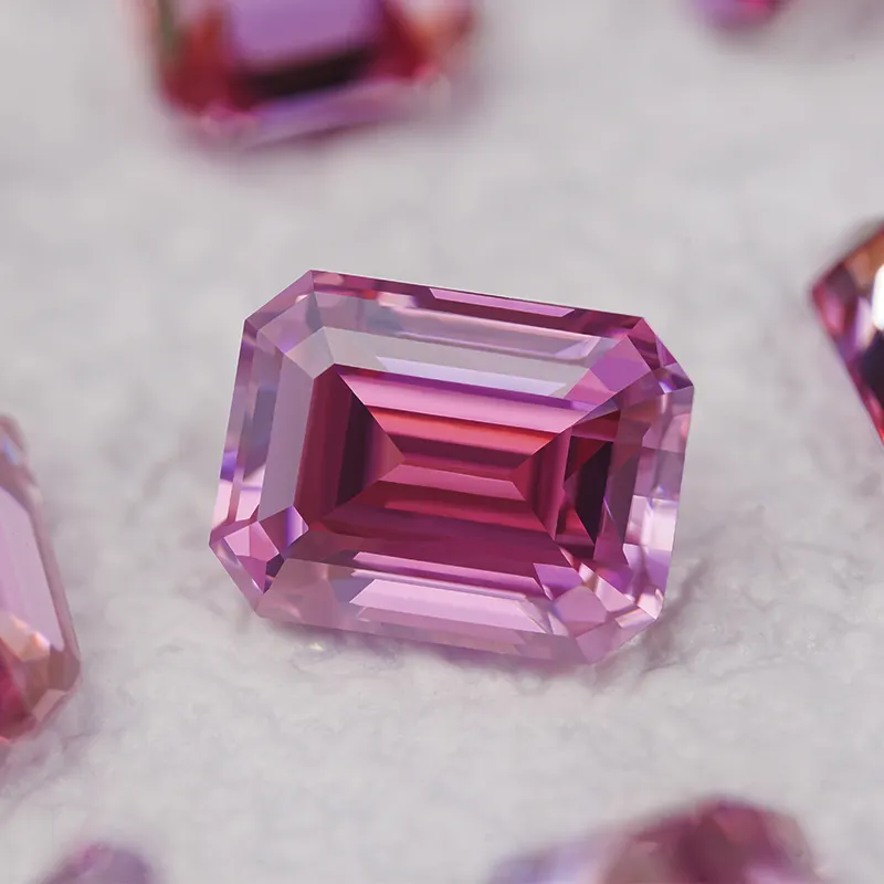 Sigem pedra preciosa solta 7*9mm, pedra preciosa de alta qualidade vvs solta moissanite diamante 3ct, fabricação de jóias esmeralda rosa cru