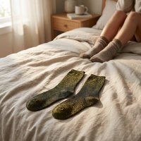 Chaussettes scintillantes mi-mollet pour femmes, tendance mode printemps été automne