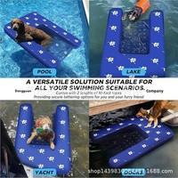 Nouvelle plateforme flottante gonflable en plastique pour animaux de compagnie, avec échelle, quai, lit flottant antidérapant et escalier à poignées, pour la baignade et l'entraînement