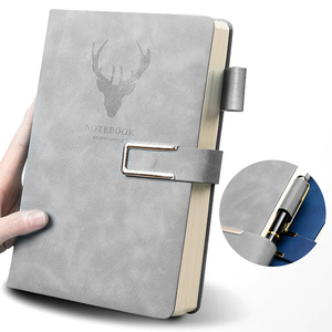 Cahier Premium 1 pièce avec marque-page ruban en forme de U, couverture souple Emed, tête de cerf, plusieurs couleurs (vert, gris), parfait pour - Product Image 1