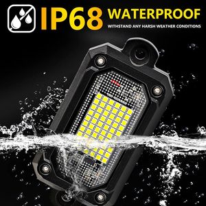 LLevo UTV ATV SUV camion ad alta luminosità 60W luce di roccia a Led bianco puro con 15 piedi cavo cablaggio 12V sotto i baccelli di luce per auto - Product Image 5
