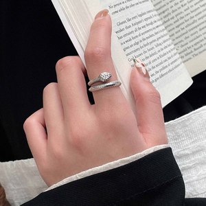 S925 Silver Snake <b>Ring</b> <b>Adjustable</b> Opening For Women Everyday Wear Jewelry Animal Zodiac Design - Product Image 4