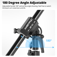 AMBITFUL MF-02 70-175cm Lengan Boom Teleskopik Studio Foto dari Logam Aluminium untuk Lampu Atas Studio Profesional, Flash Strobe LED, dan Gimbal