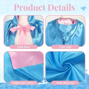 Capa de Princesa <span class=keywords><strong>para</strong></span> Niñas y Mujeres, Capa Reversible Negra y Roja con Capucha de Satén <span class=keywords><strong>para</strong></span> <span class=keywords><strong>Disfraces</strong></span> de Halloween, Vampiresa, Cosplay, Fiesta de Cumpleaños - Product Image 2