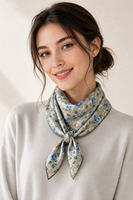 Écharpe en soie LUCKY FABRIC, impression personnalisée, tissage jacquard, impression numérique, cadeau OEM, femme, 65*65cm, style décontracté, doux pour la peau, vente en gros