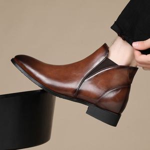 2025 New Arrival Chelsea <b>Boots</b> Casual Men's Short <b>Boots</b> Large Size Leather <b>Boots</b> Wholesale - Product Image 2