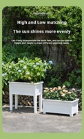 P80 Boîte à fleurs surélevée en plastique à arrosage automatique moderne Balcon extérieur Légumes Jardin Lit Jambes Conception Maison Pépinière Utilisation au sol
