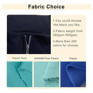 Sweat-shirt à fermeture éclair pour hommes, impression bouffante personnalisée, col montant, deux tons, patchwork, streetwear, gym 100% coton - Product Image 3