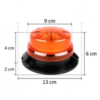Balise LED 24W, 23 modes stroboscopiques, lumière d'avertissement, fixation magnétique, boîtier PC, rouge, ambre, bleu, vert, lumière clignotante, alerte de sécurité pour véhicule
