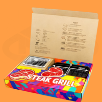 Boîte d'emballage alimentaire jetable recyclable en carton ondulé kraft avec poignée à fermeture magnétique Design pliable pour le déjeuner à emporter Bento