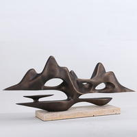 Sculpture en résine bronze antique, art abstrait de montagne, ornement de bureau, artisanat, décoration de luxe pour la maison, décoration d'hôtel, directement de l'usine