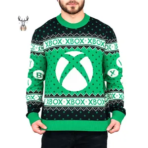 Nanteng на заказ 100% акриловый Повседневный пуловер с круглым вырезом и длинными рукавами оптом уродливый мужской Рождественский свитер
