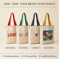 Sac fourre-tout en toile de coton personnalisé, réutilisable, pour le shopping, avec ruban coloré et logo imprimé, écologique, grande et moyenne taille, pour la plage, vente en gros, OEM