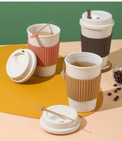 Tasses en paille de blé tasses créatives tasses réutilisables durables à emporter voyage été gobelets à café pour le voyage glacé au thé infusé à froid