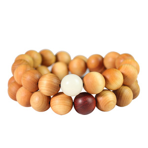 Cypress Wood <b>Bracelet</b> 12mm Round Beads Unisex Religious Ceremony Jewelry Collectible Handheld Prayer Beads - Product Image 3