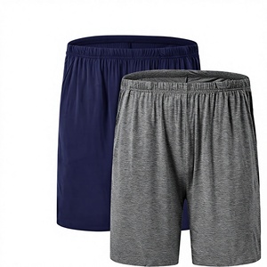 Shorts de nuit respirants en tricot pour hommes, lot de 3, couleur unie, décontractés, pour l'été, lavables en machine, avec poches - Product Image 3