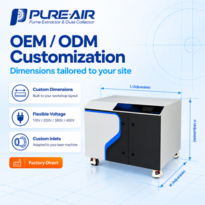 เครื่องดูด<span class=keywords><strong>ค</strong></span>วันแบบตั้งโต๊ะ Pure-Air รุ่นมินิ สำหรับเครื่องเลเซอร์ กำจัดควันและฝุ่นละออง ขนาดกะทัดรัด เหมาะสำหรับเ<span class=keywords><strong>ค</strong></span>รื่องแกะสลักด้วยเลเซอร์ - Product Image 4