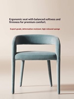 Chaise de maquillage et de coiffure nordique en acier avec accoudoirs et dossier souple pour la maison, la chambre et la salle à manger