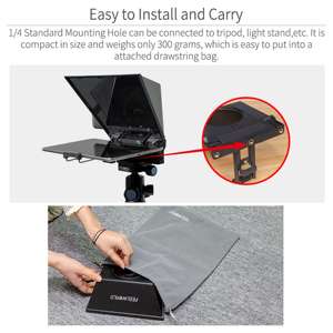FEELWORLD TP2 portatile 8 pollici professionale Teleprompter con telecomando per fotocamera DSLR, OEM fabbrica Direct - Product Image 4