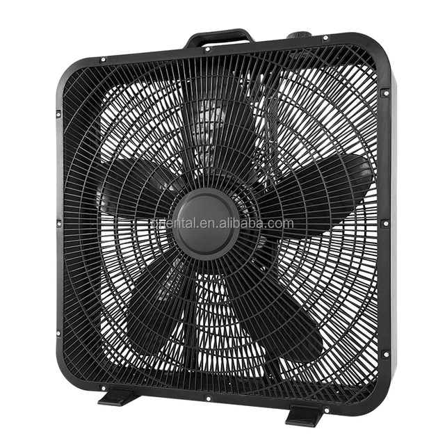 20 Inch Electric Quiet Portable Desktop/Tabletop Box Fan 3-Speed for Household Hotel Use Mechanical Control Plastic