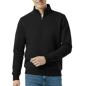 เสื้อฮู้ดดี้ผู้ชายแบบสวมหัว OEM ซิป 1/4  ทรงหลวม คุณภาพสูง - Product Image 2