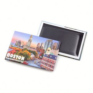 Factory Customized the United States City Boston Souvenir <b>Fridge</b> Landmark Metal Tin Plate Refrigerator Magnet - Product Image 5