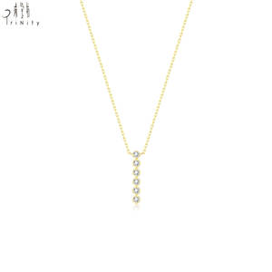 Collier en diamant naturel avec pendentif en or massif 18 carats, style simple et élégant, bijoux fins, vente chaude, pour femmes, à porter au quotidien - Product Image 2
