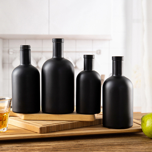 China Botella de alcohol Proveedor de fábrica 700ml 750ml 375ml Black Oslo Nordic Gin Whisky Vodka Spirit Bottle para licor Ron - Product Image 6