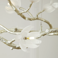 Nouveau lustre suspendu moderne à LED pour intérieur, maison, hôtel, escalier, décoratif, branches d'arbre, fleurs, art, avec contrôle de la luminosité