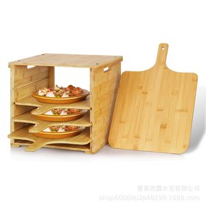 Planche à pizza en bois de 12 pouces en bambou naturel avec trou pour accrocher pour un rangement facile, utilisation en cuisine - Product Image 5