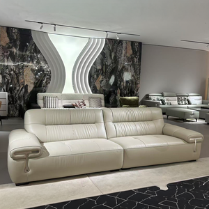Luxury Genuine Leather <strong>Sofa</strong> Minimalist Design Modern Leather <strong>Sofa</strong> for Apartment Hotel Solid <strong>Wood</strong> <strong>Frame</strong> - Product Image 2