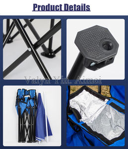 เก้าอี้ชายหาดพับได้พร้อมถุงน้ำแข็งเก้าอี้ตั้งแคมป์ทำจากเหล็ก - Product Image 6