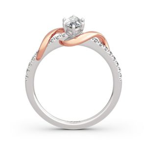 <span class=keywords><strong>Un</strong></span> <span class=keywords><strong>incontro</strong></span> con me stesso anello da donna di fidanzamento in argento Sterling con diamante Moissanite taglio Marquise e oro rosa - Product Image 2