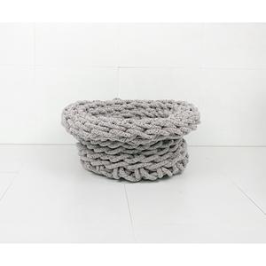 Cesto in Polipropilene Morbido Annodato a Mano DIAM. 44CM GRIGIO - Product Image 1