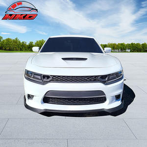 ลิ้นกันชนหน้าสำหรับ Dodge Charger SRT ปี 2015-2023 รุ่น V1 สไตล์ 3 ชิ้น ทำจากพลาสติก ABS - สีดำด้าน พร้อมดิฟฟิวเซอร์และแผ่นกันกระแทก - Product Image 3