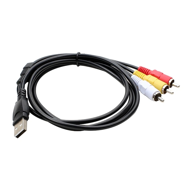 USB to RCA Cable USB2.0 Male to 3 RCA Male Coverter Stereo Audio Video Cable Television Adapter Wire AV A/V TV Adapter 1.5M 5FT