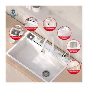 Elegante e Versatile per uso domestico cascata lavello <span class=keywords><strong>cucina</strong></span> intelligente lavello <span class=keywords><strong>cucina</strong></span> <span class=keywords><strong>bianco</strong></span> lavello <span class=keywords><strong>cucina</strong></span> - Product Image 1