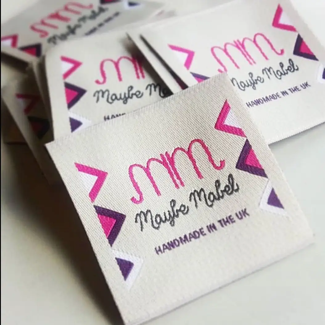 Stitched Fabric Labels Customized Colorful Textile Woven Label Stitched Fabric Labels For Clothing