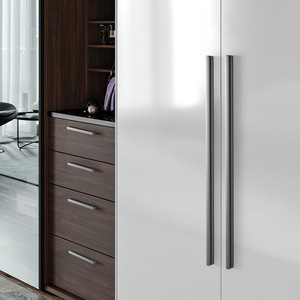 Modern Long Aluminium Alloy Door Pull Handle Golden Grey Wardrobe Handles with Screws - Product Image 4