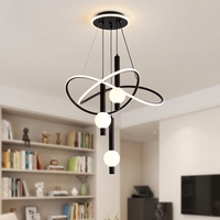 Lustre de plafond LED moderne en fer doré et noir, style nordique, avec suspension longue réglable pour cuisine, salle à manger et salons