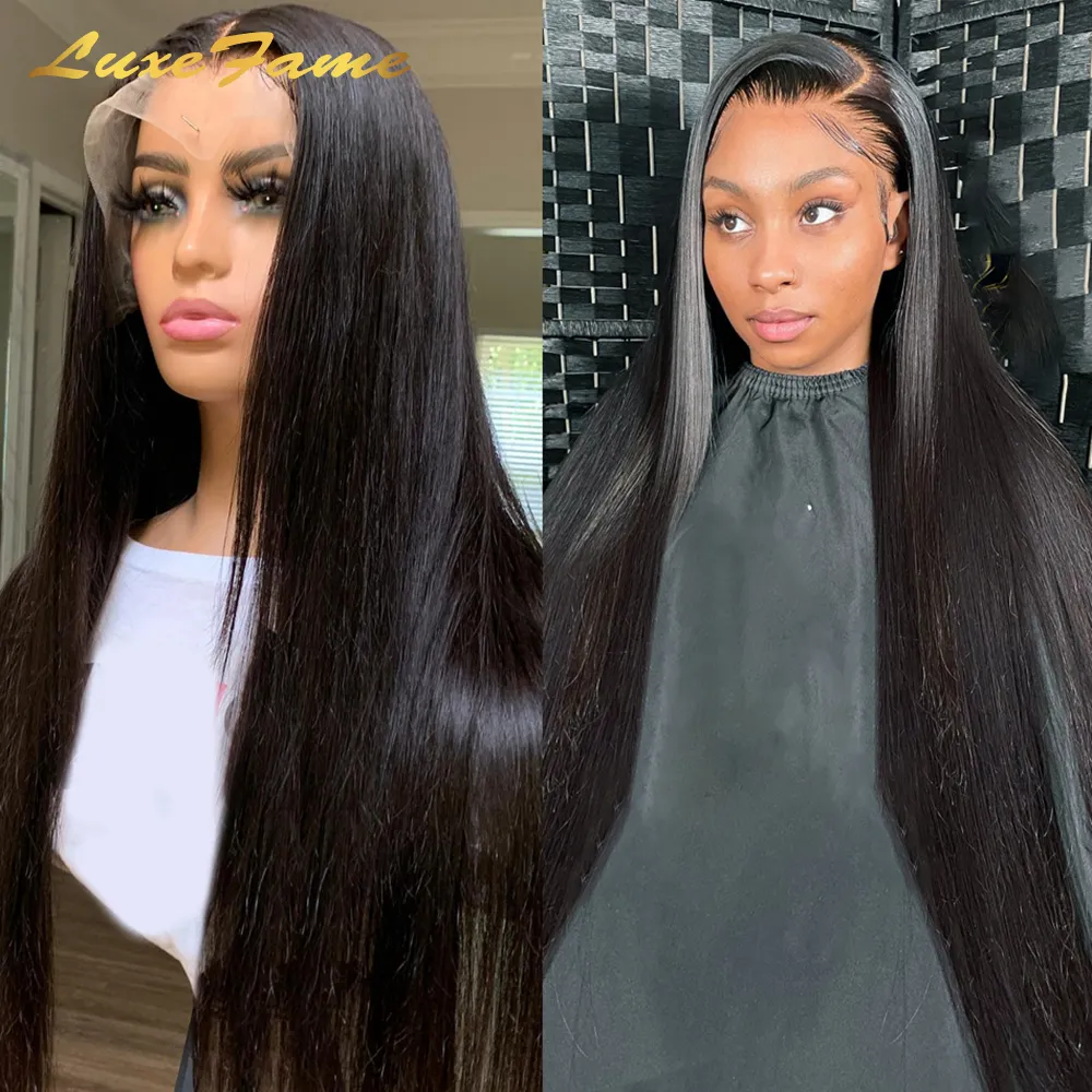 Natural Pre Plucked Brazilian 100%Virgin Straight Full Lace Human Hair Wig HD Lace Front Wig For Black Women Lace Frontal Wig